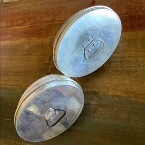Vintage Tin Metal Ribbed Bread Pudding Ice Cream Mold Melon Dome Jello *Set Of 2